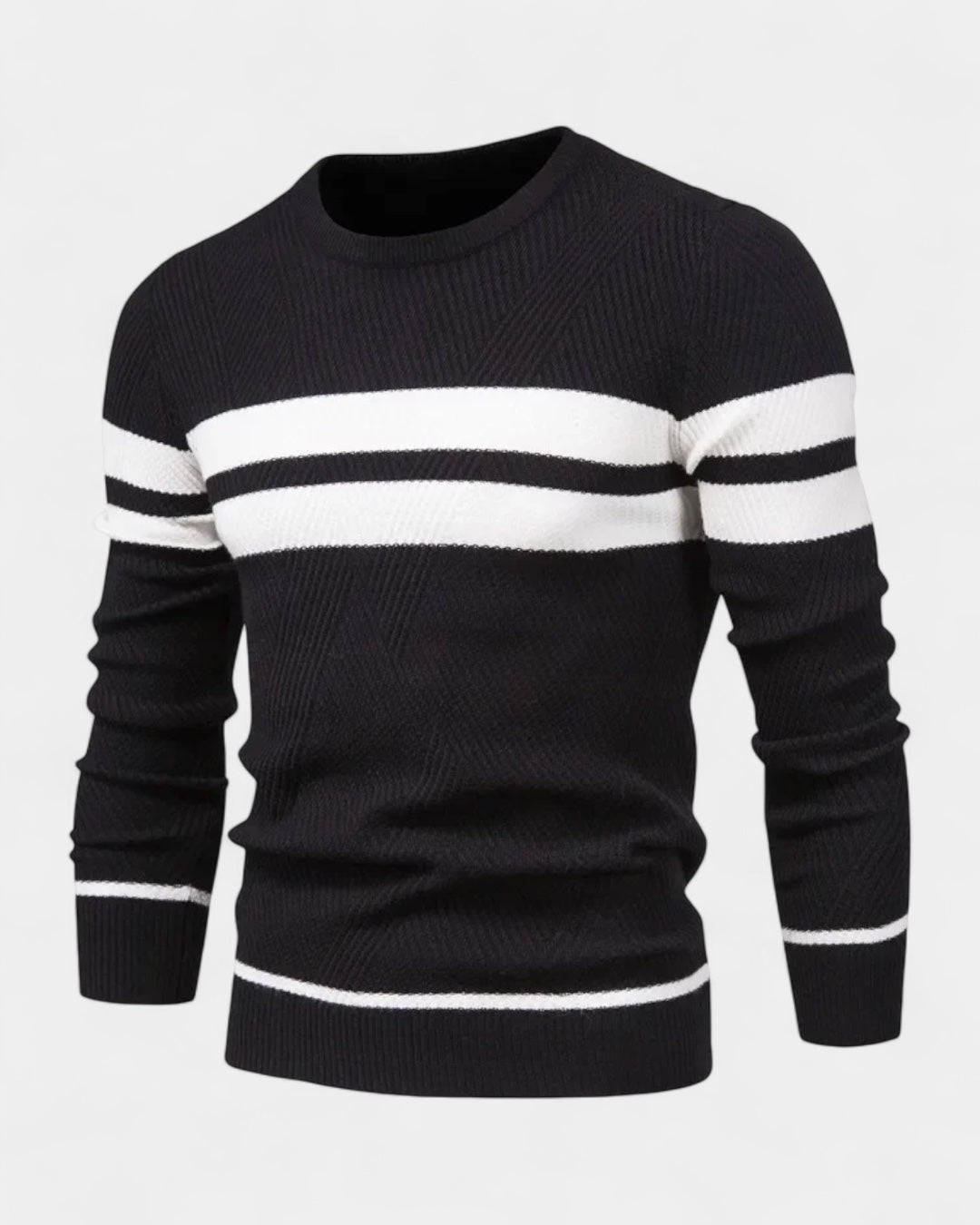 Maglione Uomo a Righe Girocollo Misto Viscosa Cotone Leggero 8