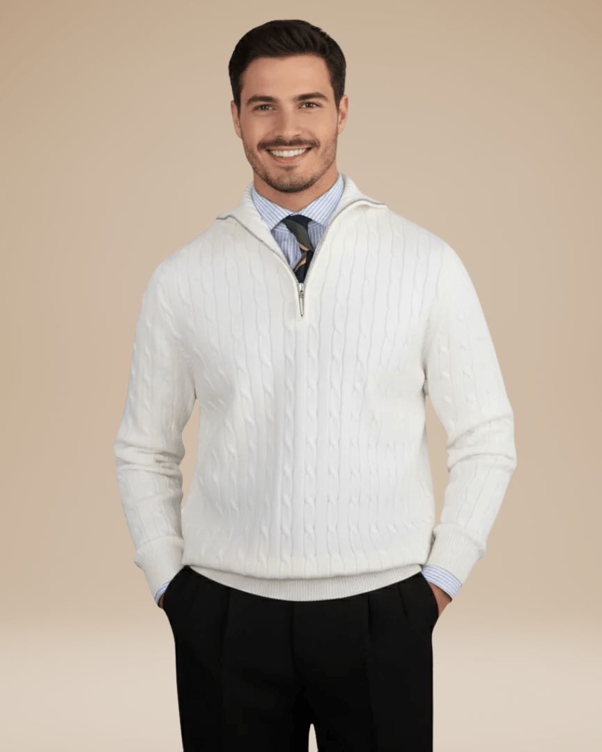 Maglione Uomo a Treccia in Misto Lana Caldo Texture Raffinata 0