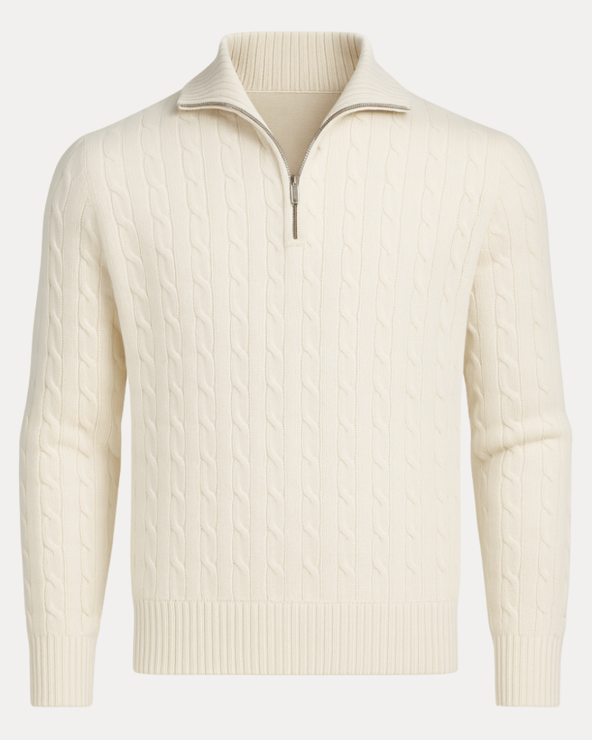 Maglione Uomo a Treccia in Misto Lana Caldo Texture Raffinata 1