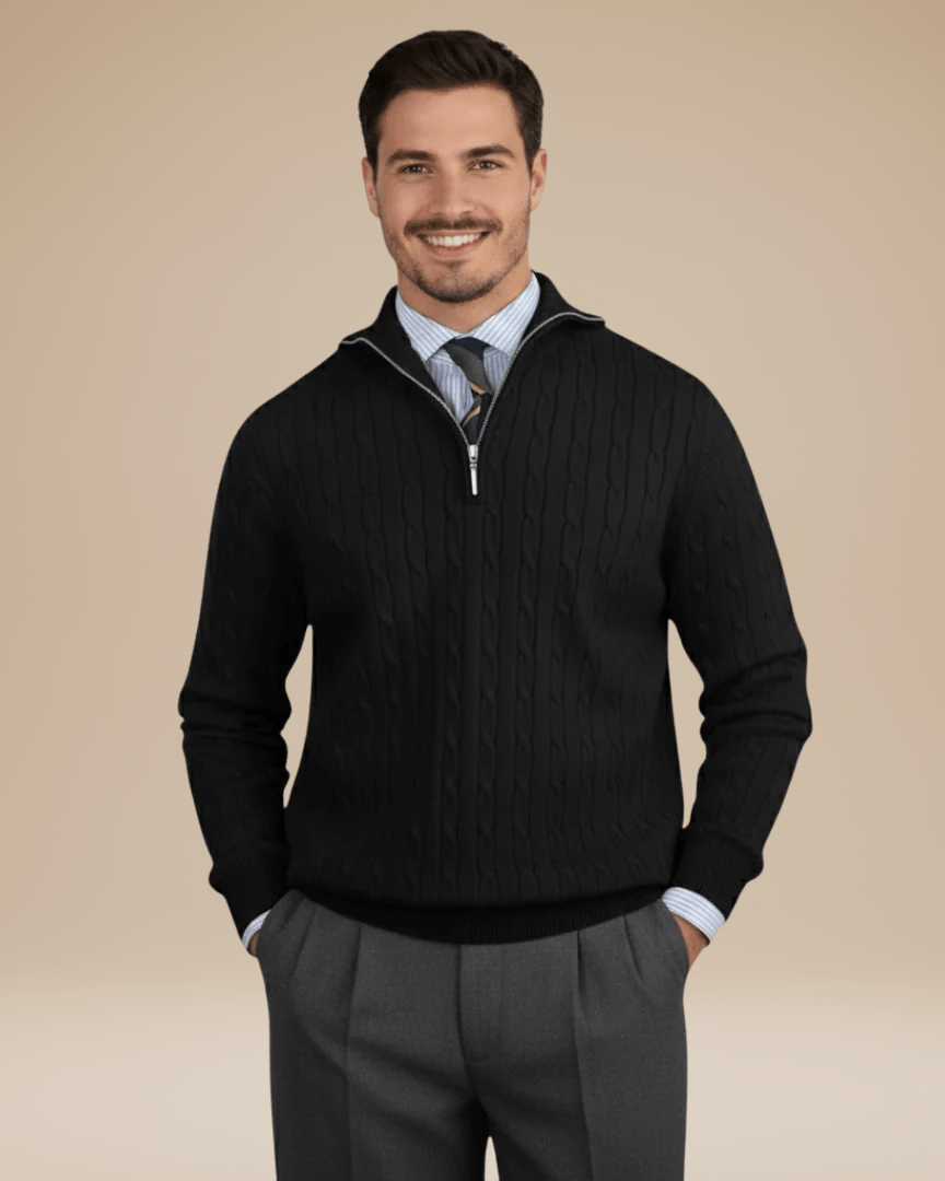Maglione Uomo a Treccia in Misto Lana Caldo Texture Raffinata 3