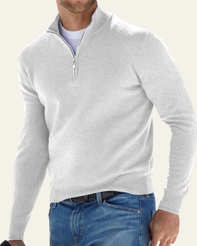 Maglione Uomo con Cerniera a Metà Raffinatezza Sobria Versatile 1