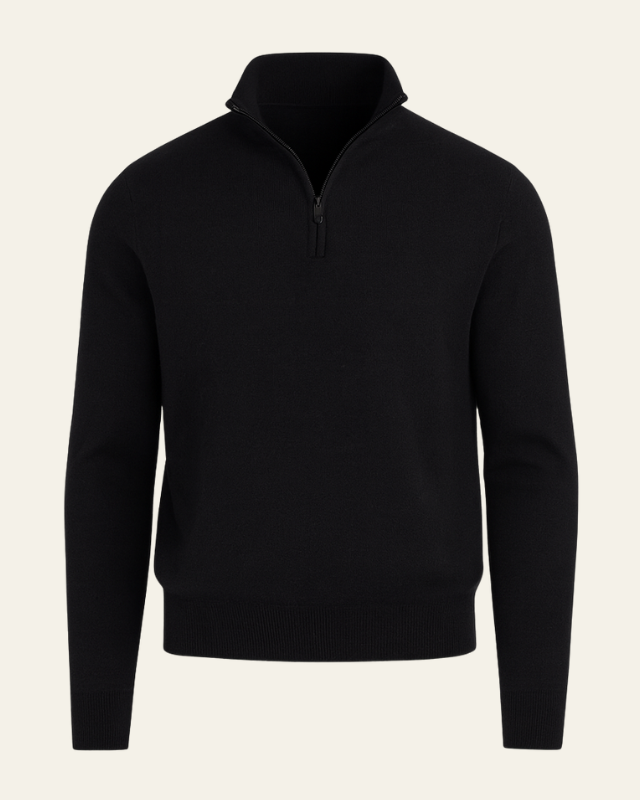 Maglione Uomo con Cerniera a Metà Raffinatezza Sobria Versatile 2