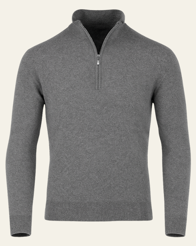 Maglione Uomo con Cerniera a Metà Raffinatezza Sobria Versatile 4