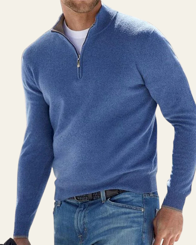 Maglione Uomo con Cerniera a Metà Raffinatezza Sobria Versatile 7