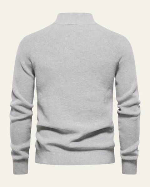 Maglione Uomo con Zip Collo Alto Maglia a Coste Raffinato 5