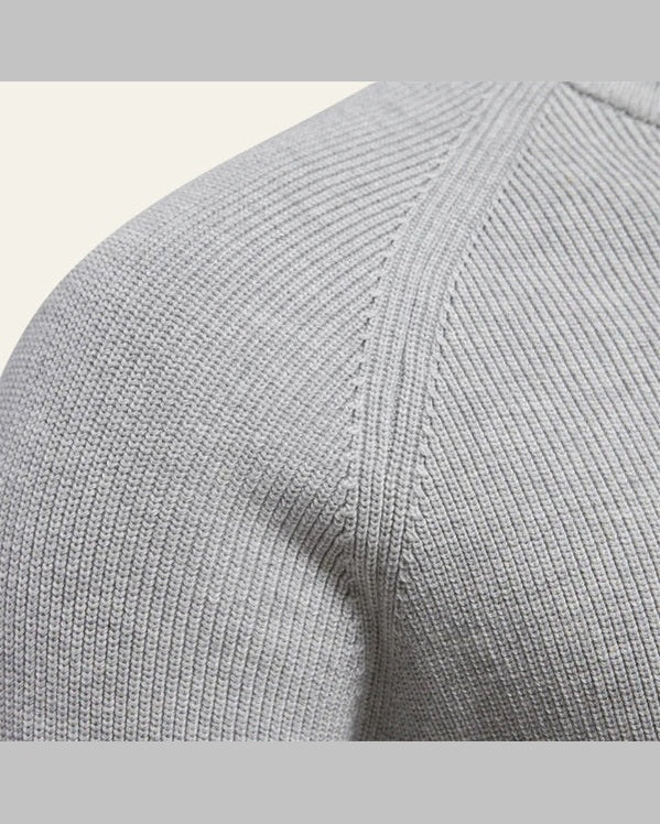 Maglione Uomo con Zip Collo Alto Maglia a Coste Raffinato 6