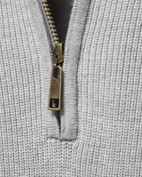 Maglione Uomo con Zip Collo Alto Maglia a Coste Raffinato 7