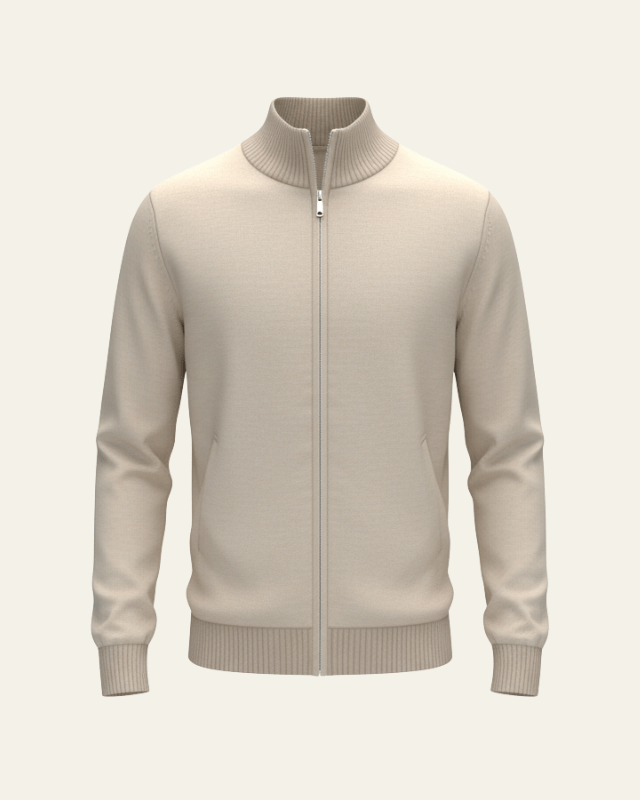 Maglione Uomo con Zip in Maglia Fine Taglio Pulito Versatile 1