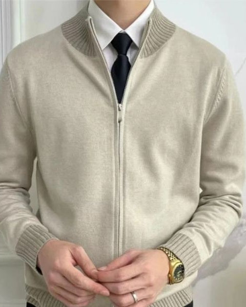 Maglione Uomo con Zip in Maglia Fine Taglio Pulito Versatile 4