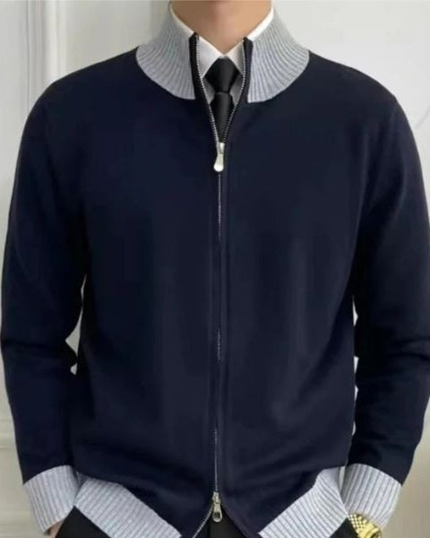 Maglione Uomo con Zip in Maglia Fine Taglio Pulito Versatile 5