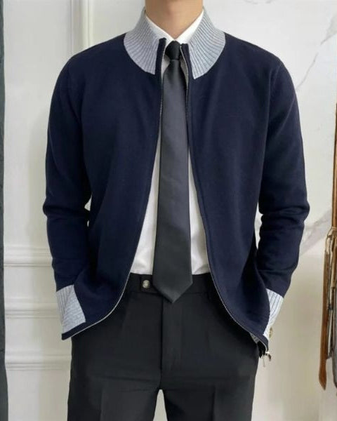 Maglione Uomo con Zip in Maglia Fine Taglio Pulito Versatile 7