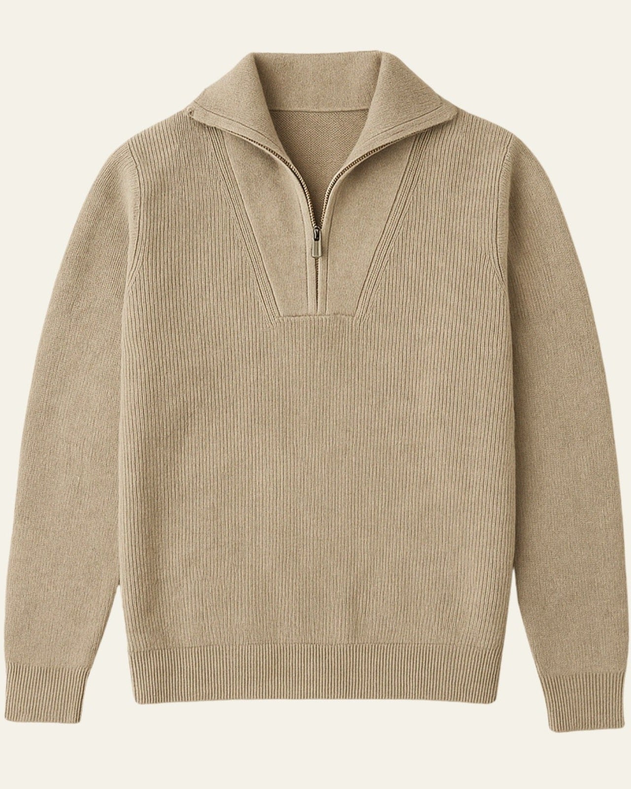 Maglione Uomo in Cashmere con Zip Texture Morbida Raffinata 1