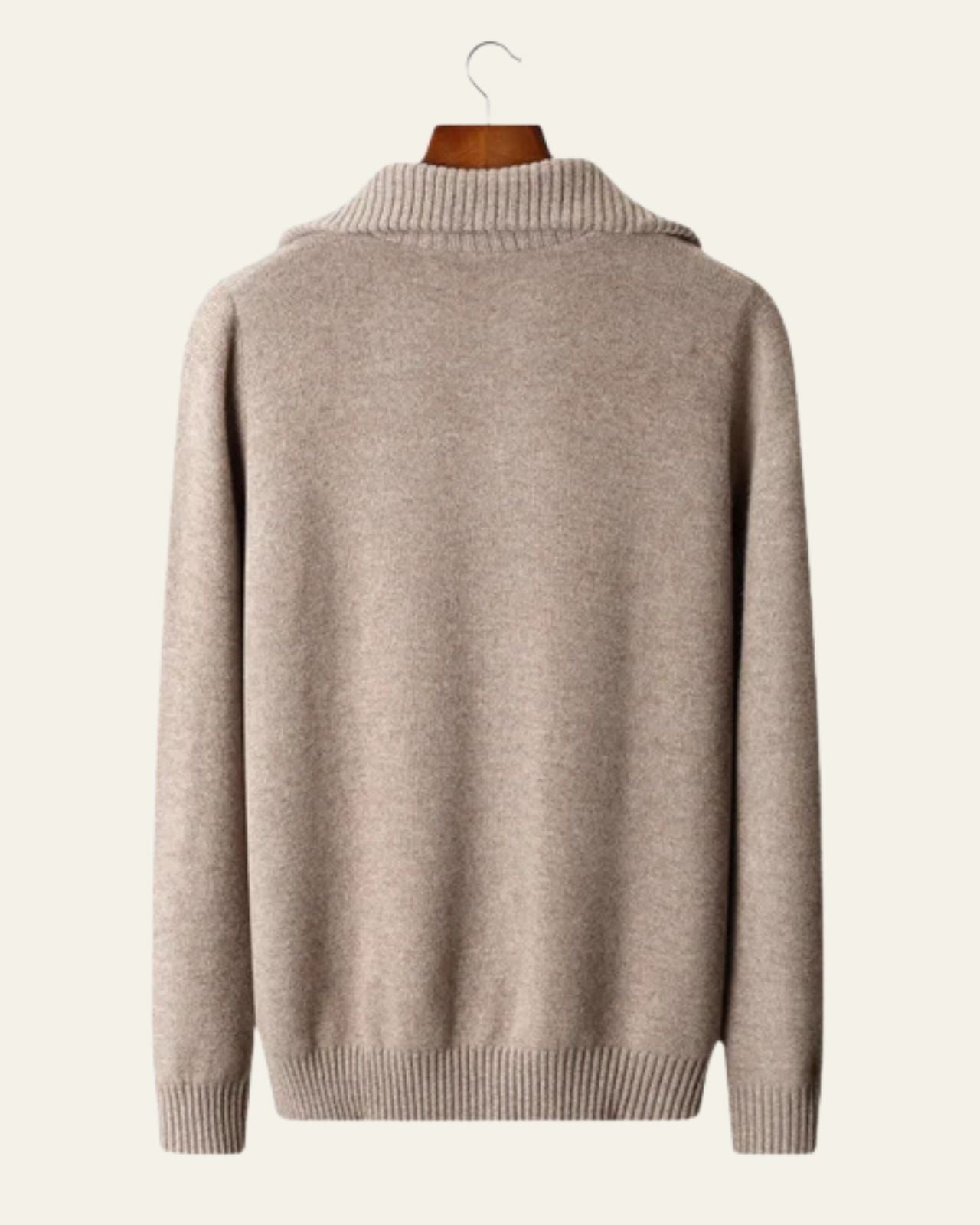 Maglione Uomo in Lana Merino Extrafine Zip a 1/4 Traspirante 1