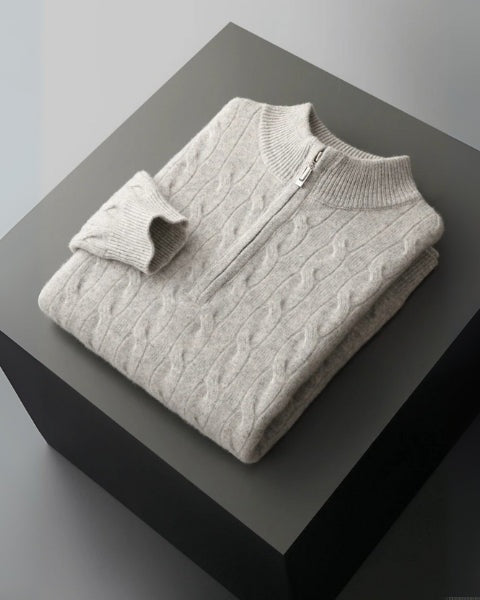 Maglione Uomo in Lana Merino con Zip Comfort Raffinato Versatile 0