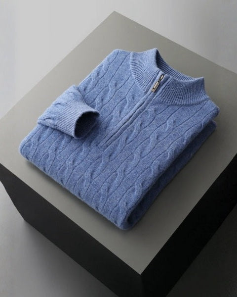 Maglione Uomo in Lana Merino con Zip Comfort Raffinato Versatile 5