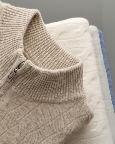 Maglione Uomo in Lana Merino con Zip Comfort Raffinato Versatile 8