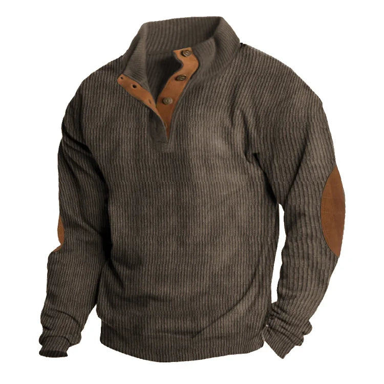 Maglioni Uomo | Collo Alto con Bottoni & Toppe Gomiti Distintive