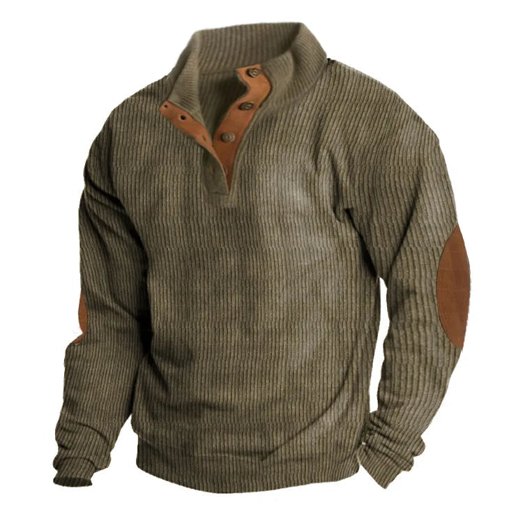Maglioni Uomo | Collo Alto con Bottoni & Toppe Gomiti Distintive