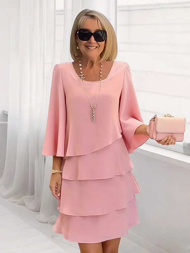 Women's Long-Sleeve Dress | Tiered Ruffles & Everyday Comfort