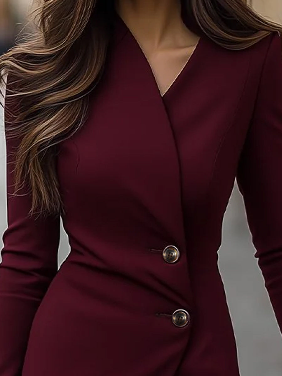 Maniche Lunghe Vestito Donna | Bottoni Laterali & Comfort Quotidiano