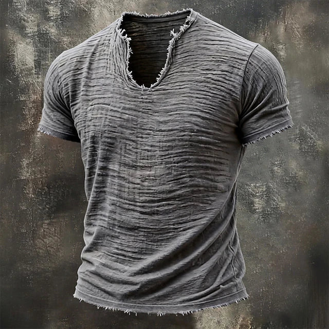 Marco — T-Shirt Uomo 100% Cotone, Scollo V, Bordi Grezzi 0