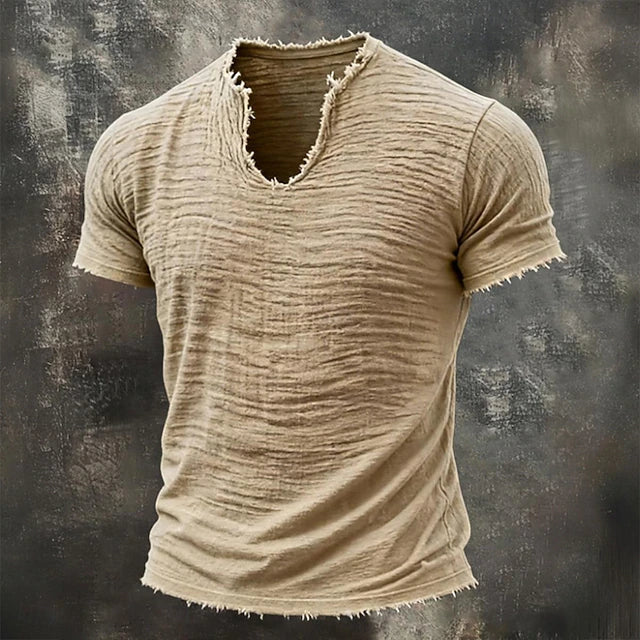 Marco — T-Shirt Uomo 100% Cotone, Scollo V, Bordi Grezzi 1