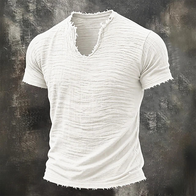Marco — T-Shirt Uomo 100% Cotone, Scollo V, Bordi Grezzi 2