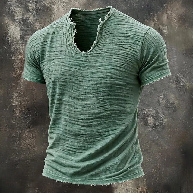 Marco — T-Shirt Uomo 100% Cotone, Scollo V, Bordi Grezzi 3