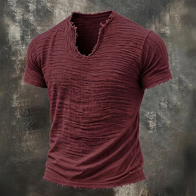 Marco — T-Shirt Uomo 100% Cotone, Scollo V, Bordi Grezzi 4
