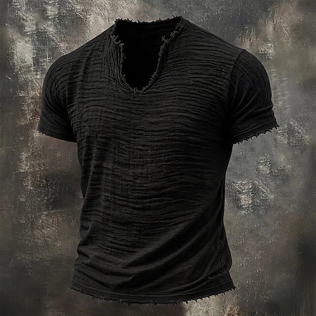 Marco — T-Shirt Uomo 100% Cotone, Scollo V, Bordi Grezzi 5