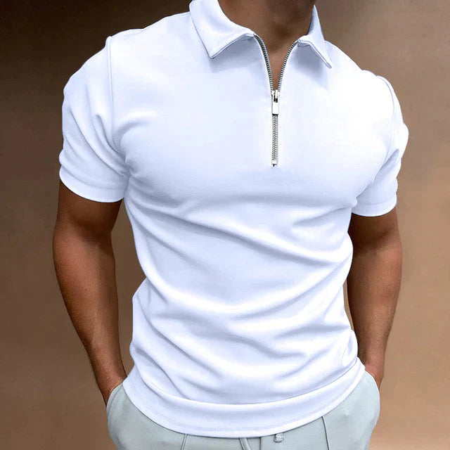 Mark| Polo estiva da uomo alla moda con dettagli eleganti e cerniera 0