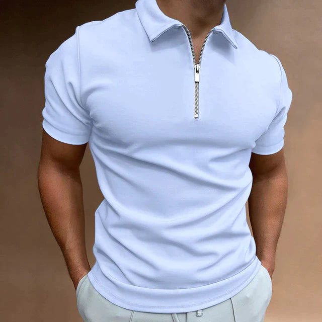 Mark| Polo estiva da uomo alla moda con dettagli eleganti e cerniera 1