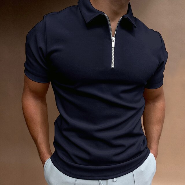 Mark| Polo estiva da uomo alla moda con dettagli eleganti e cerniera 3