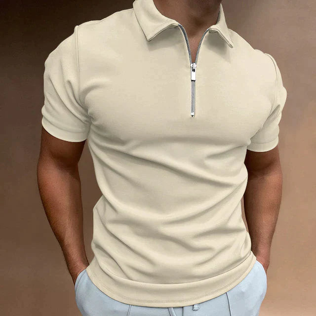 Mark| Polo estiva da uomo alla moda con dettagli eleganti e cerniera 4