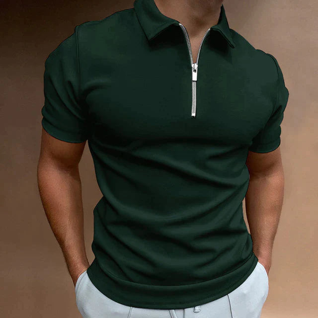 Mark| Polo estiva da uomo alla moda con dettagli eleganti e cerniera 5