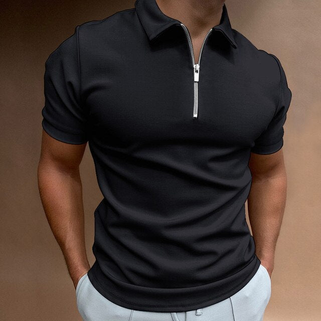 Mark| Polo estiva da uomo alla moda con dettagli eleganti e cerniera 6