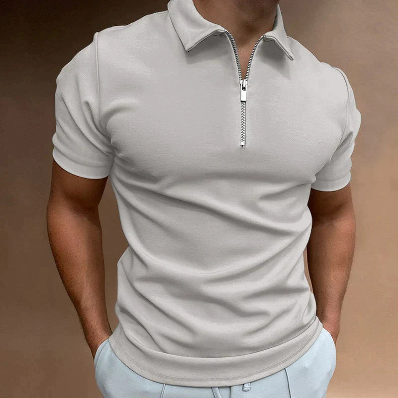 Mark| Polo estiva da uomo alla moda con dettagli eleganti e cerniera 7