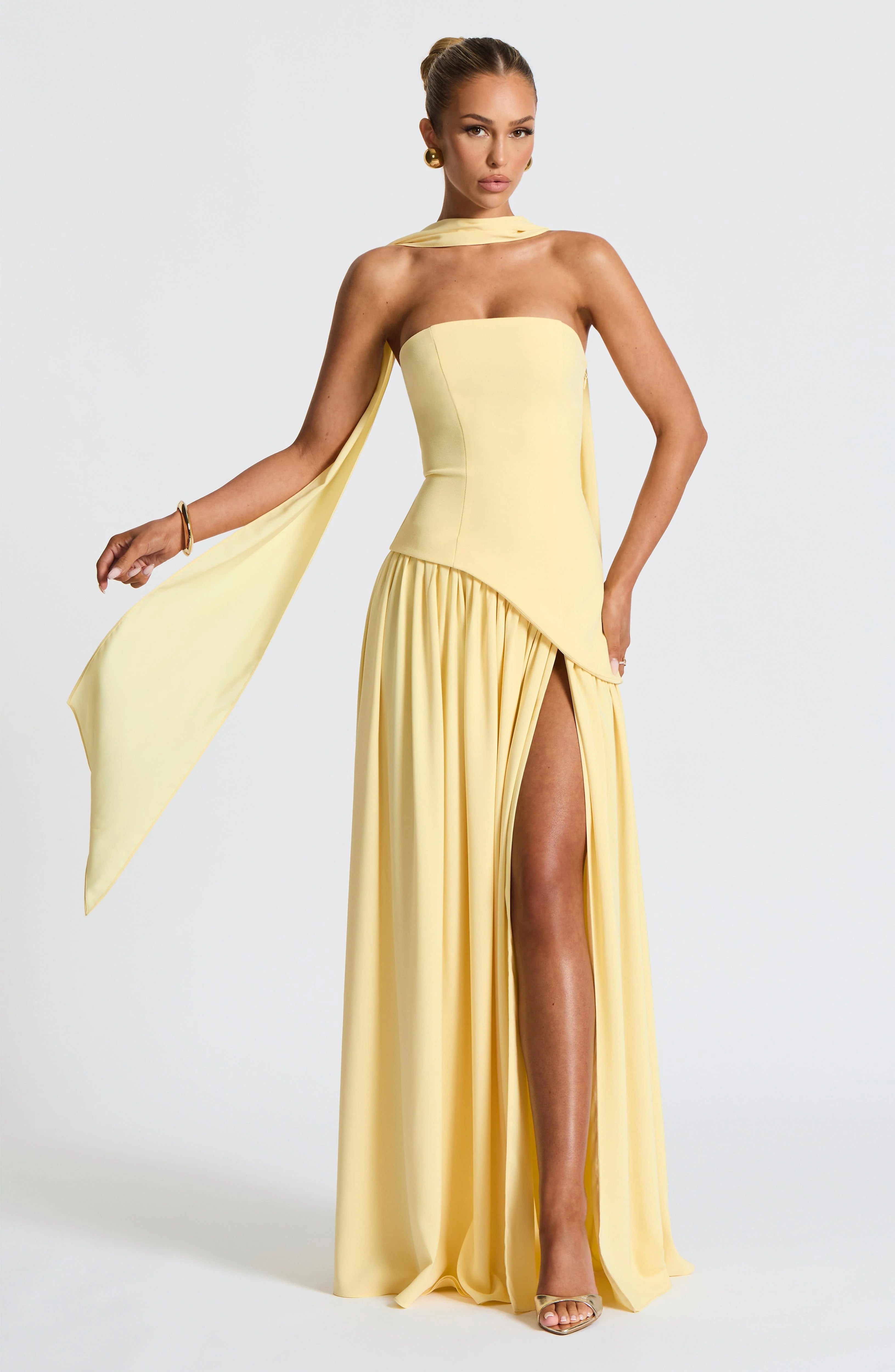 Maxi Abito Donna | Fluido Senza Spalline con Spacco & Silhouette Elegante