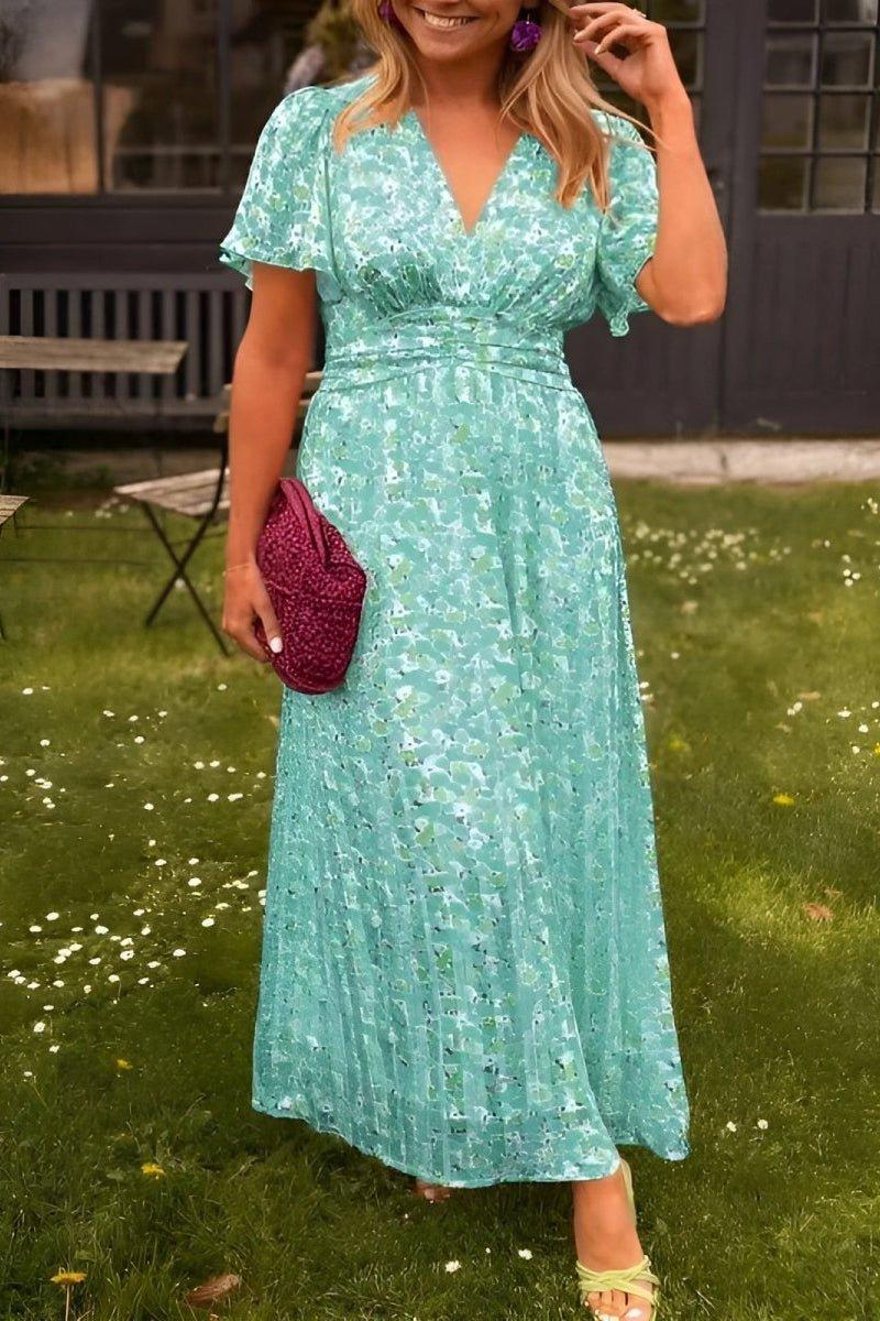 Maxi Abito Donna | Stampa Floreale Ditsy & Maniche a Farfalla