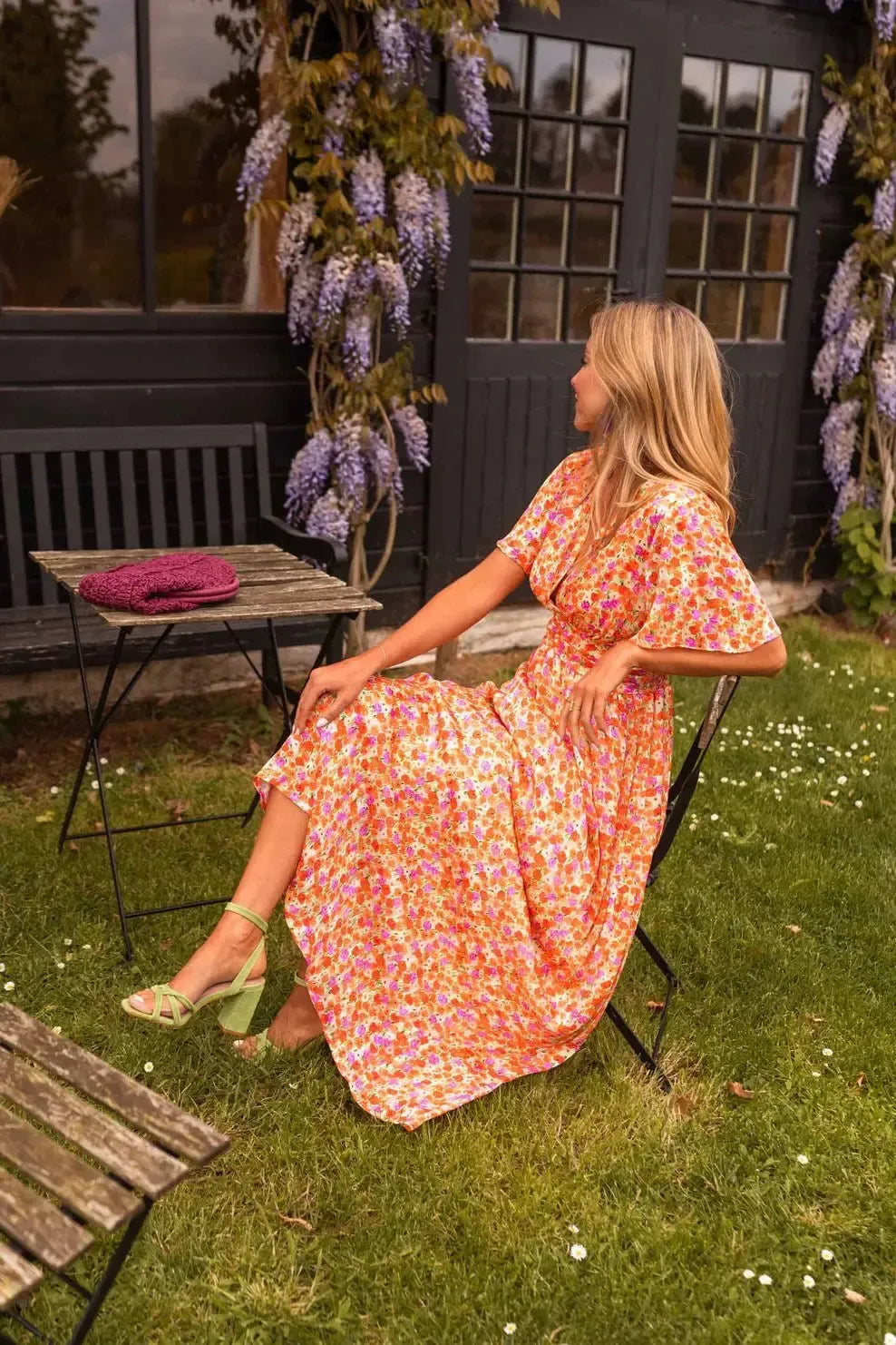 Maxi Abito Donna | Stampa Floreale Ditsy & Maniche a Farfalla