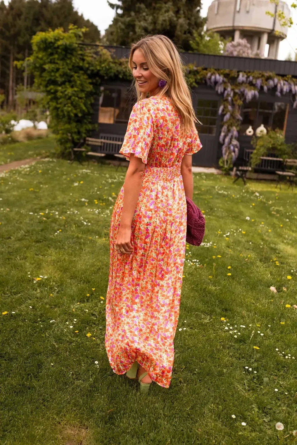 Maxi Abito Donna | Stampa Floreale Ditsy & Maniche a Farfalla