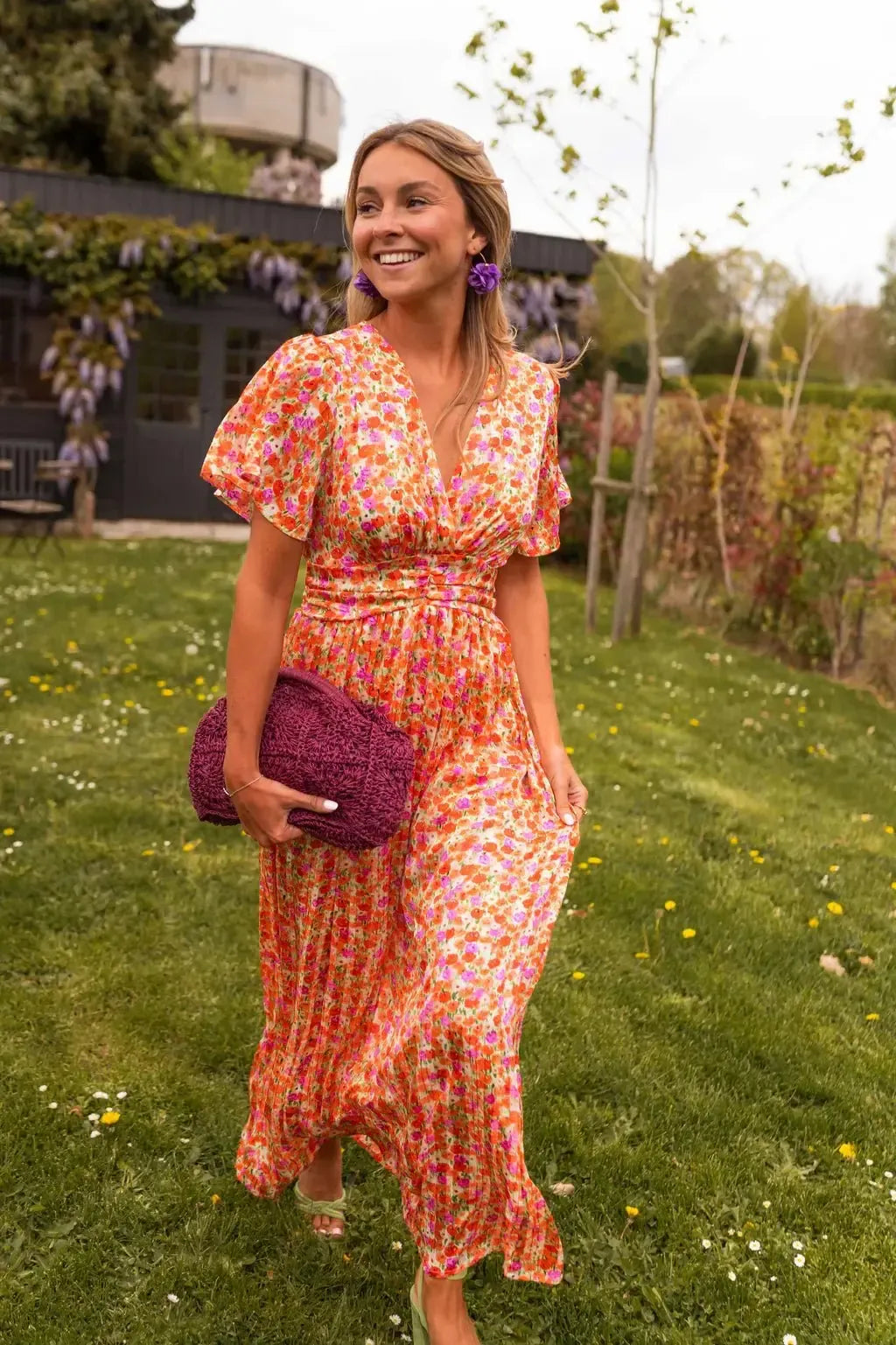 Maxi Abito Donna | Stampa Floreale Ditsy & Maniche a Farfalla