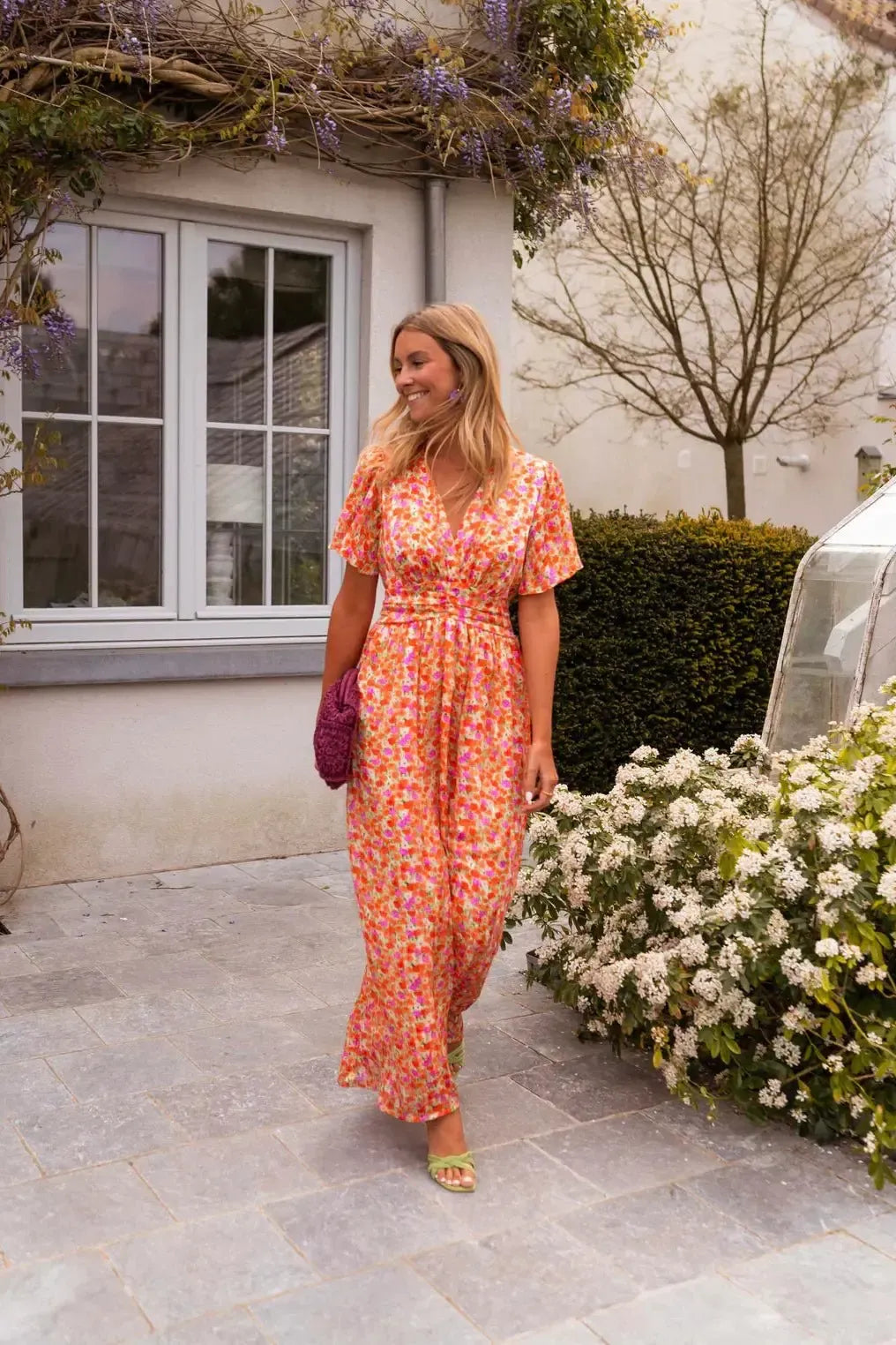 Maxi Abito Donna | Stampa Floreale Ditsy & Maniche a Farfalla