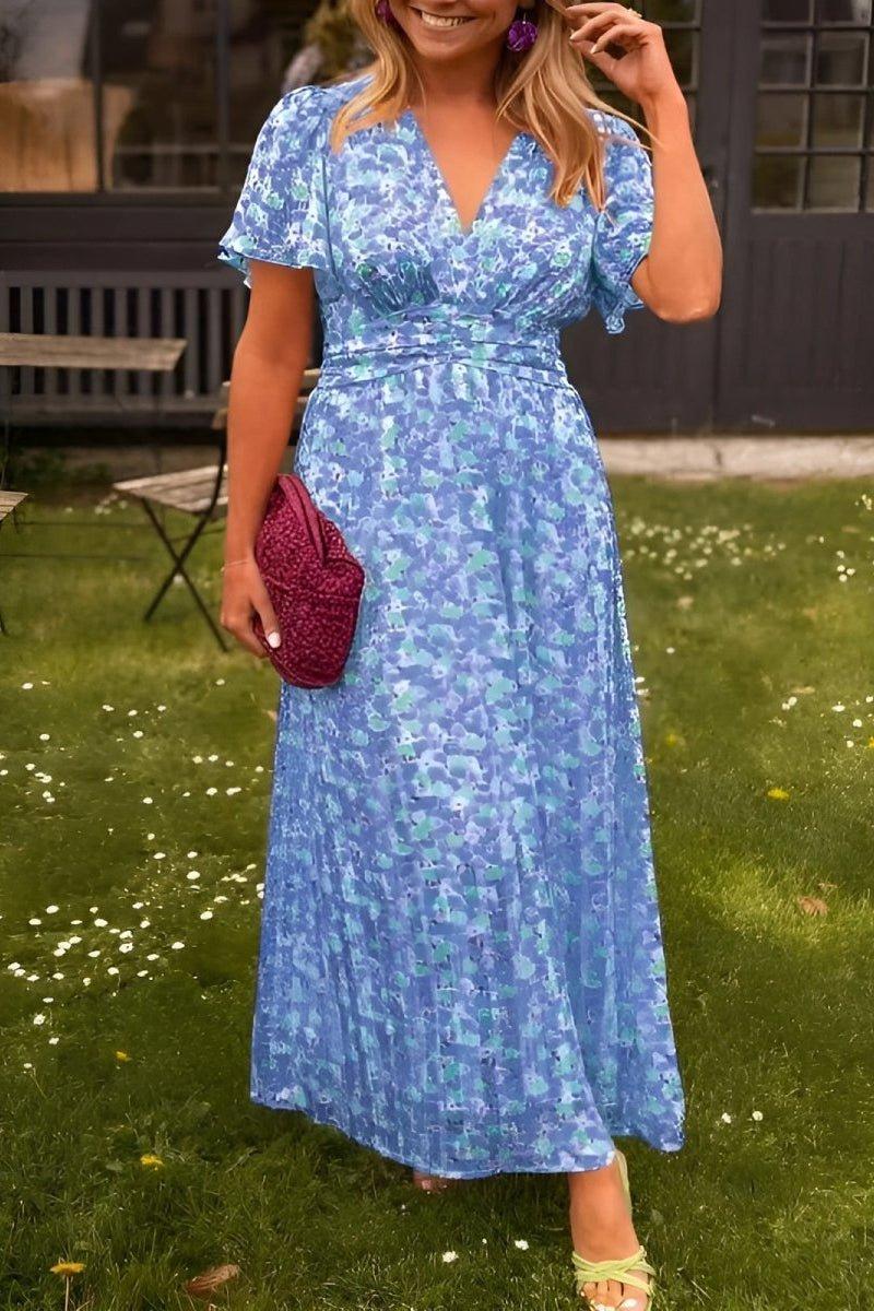 Maxi Abito Donna | Stampa Floreale Ditsy & Maniche a Farfalla