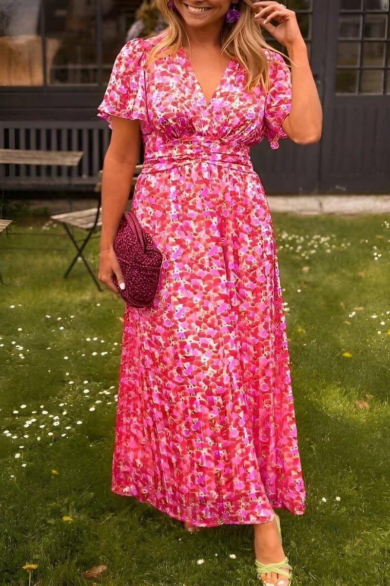 Maxi Abito Donna | Stampa Floreale Ditsy & Maniche a Farfalla
