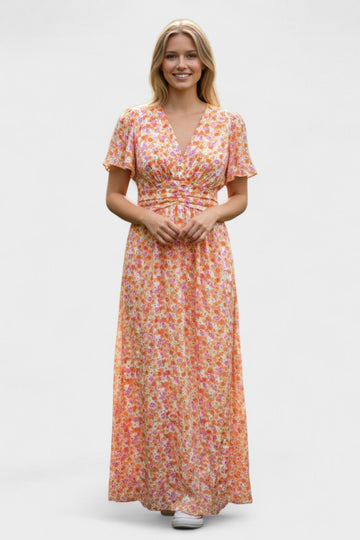 Maxi Abito Donna | Stampa Floreale Ditsy & Maniche a Farfalla