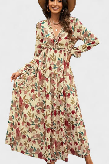 Maxi abito floreale Donna | Vita Elasticizzata & Silhouette Slanciata