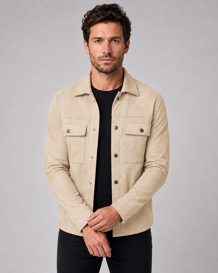 Giacca Camicia Uomo | Slim Effetto Scamosciato 1