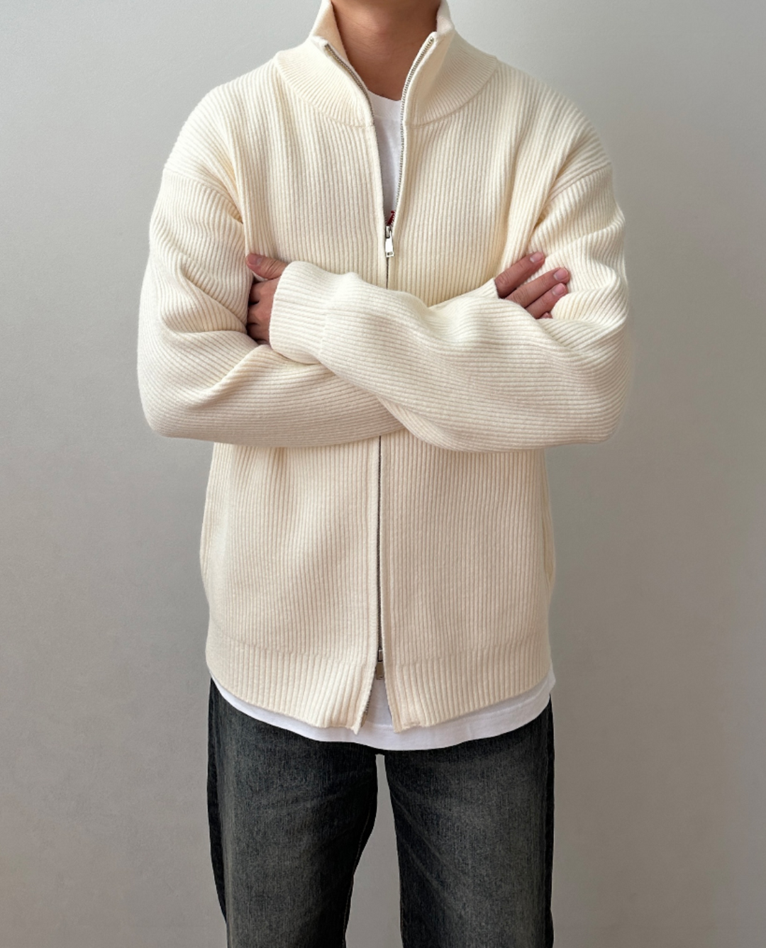 Cardigan Uomo con Zip | Collo Alto e Caldo 1
