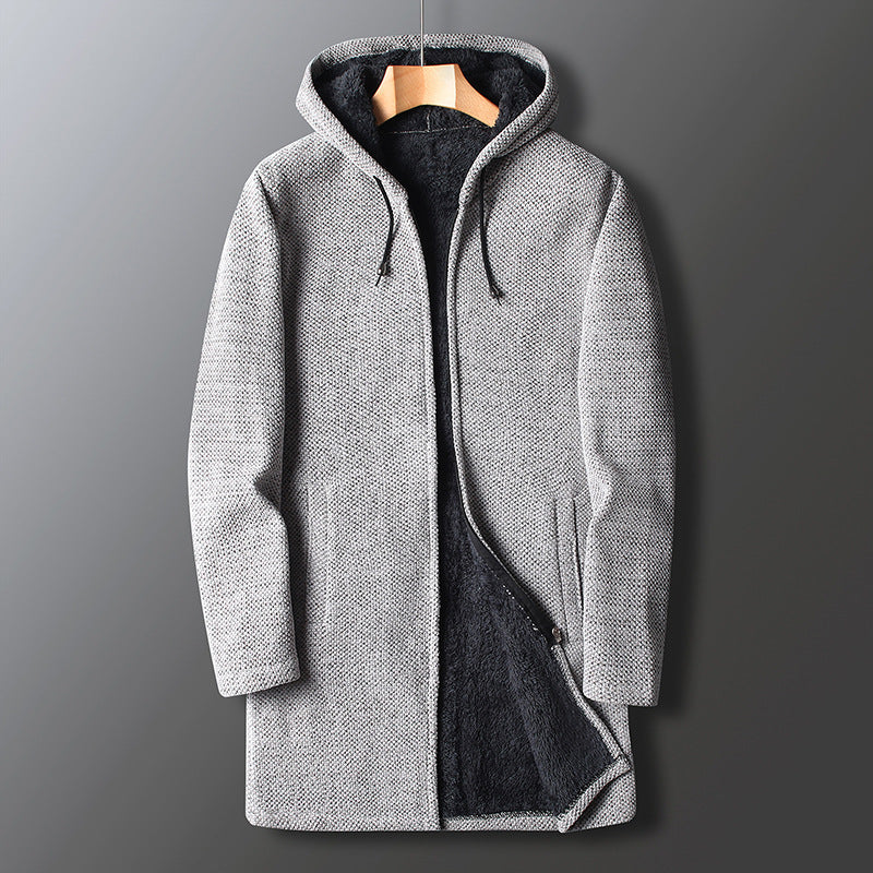 Men's Hooded Coat Relaxed Fit Full Coverage Winter Wear